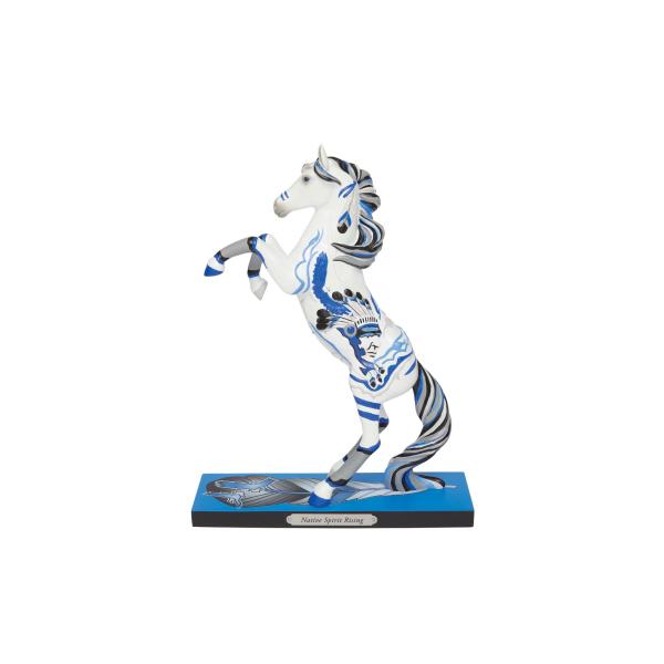 Enesco The Trail of Paint Ponies ネイティブスピリットライジングホースフィギュア、10.5インチ、マルチカラー