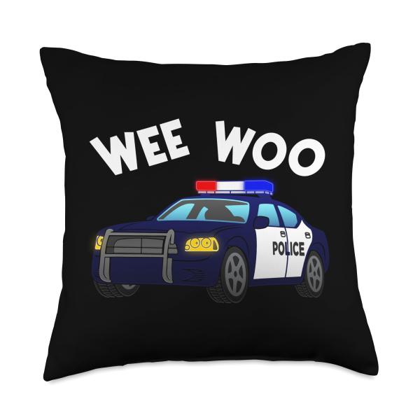 Funny Police Officer Art For Men Women Kids Boys Cop Police Throw Pillow