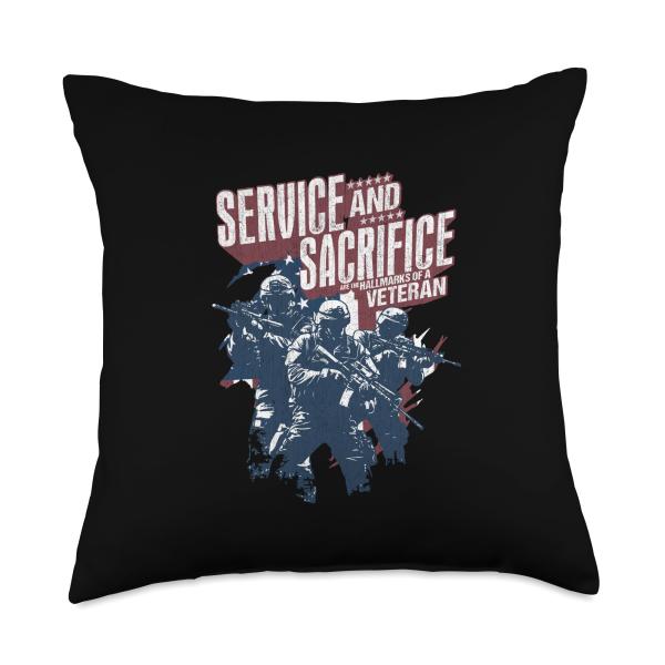Service And Sacrifice Are Hallmarks Veteran Throw Pillow
