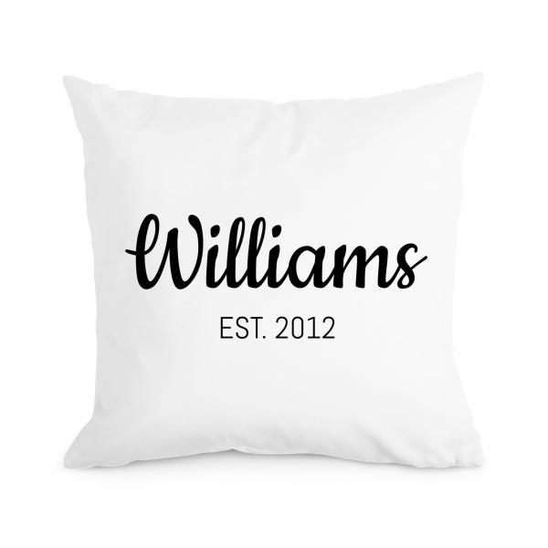 FrameStory Custom Personalized Throw Pillow - Personalized Gift for Couples, Wedding, Anniversary, or Housewarming; Home Decor Pillows, White Pillow w