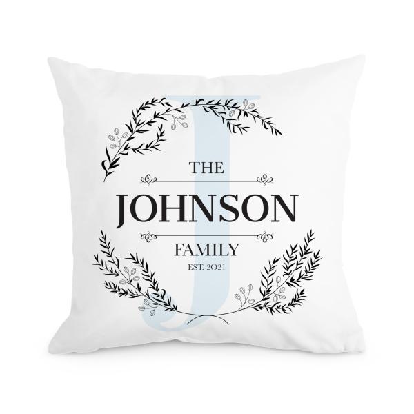 FrameStory Custom Personalized Throw Pillow - Personalized Gift for Couples, Wedding, Anniversary, or Housewarming; Home Decor Pillows, White Pillow w