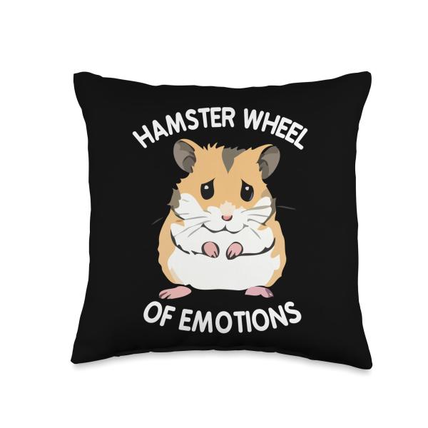 Hamster Wheel of Emotions Throw Pillow