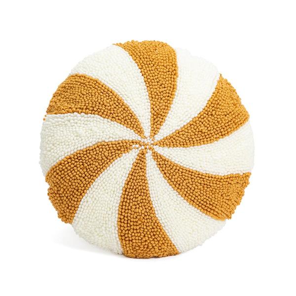 Baynoyia Christmas Throw Pillows Cute Red and White Plush Pillows Candy Cane Shaped Pillow Christmas Decorative Pillows (Yellow Circle, 40cm)