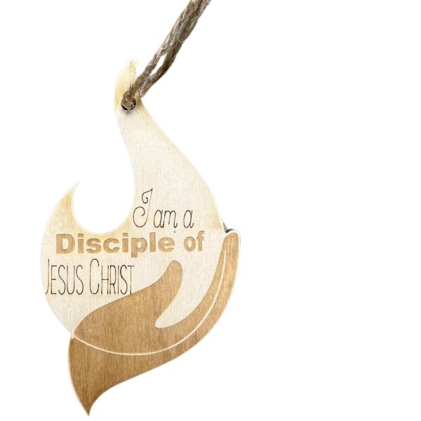 Set of 20 Religious Christmas Ornaments, Wooden Tree Holiday Decor, Unfinished 2025 Personalized Unique Durable Engraved Shapes (I am a Disciple Youth