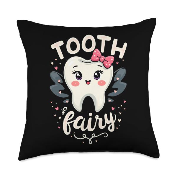 Tooth Fairy Cartoon Throw Pillow