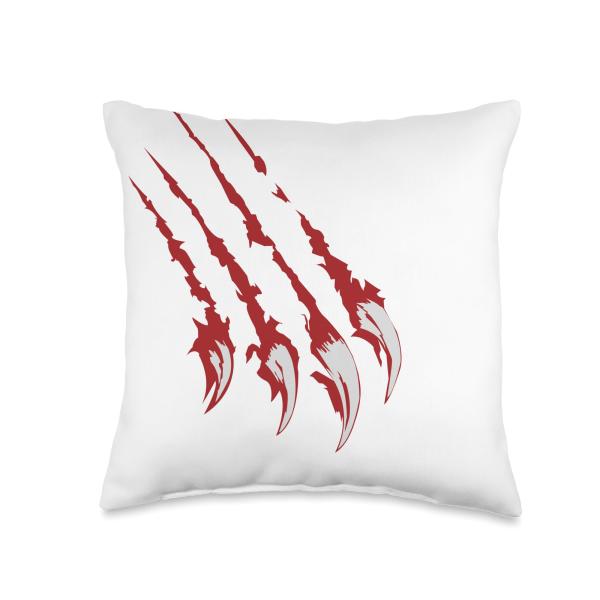 Bloody Claws Werewolf Halloween Horror Creature Gothic Gift Throw Pillow