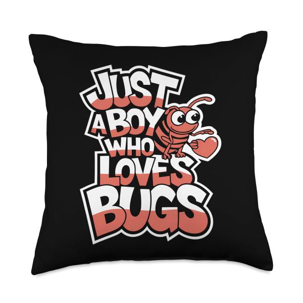 Bug Lover I Boys Bug Graphic Bug Fan I Insect Lover I Bugs Throw Pillow