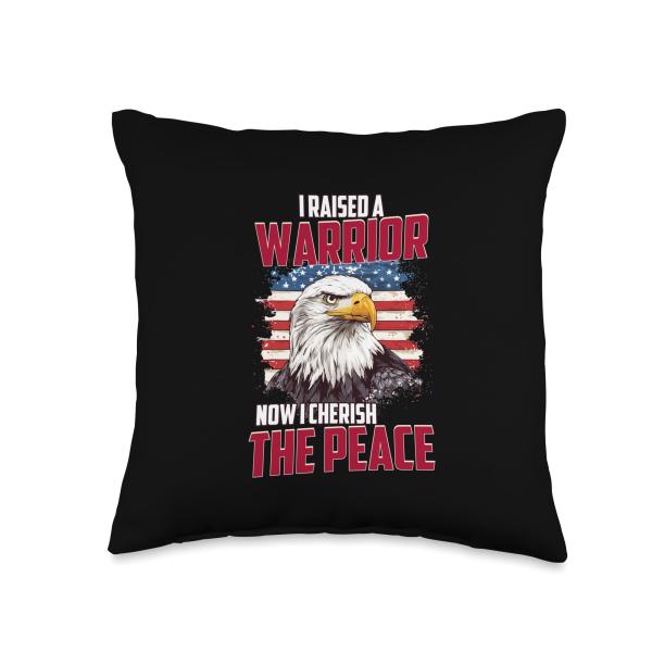 I Raised A Warrior Cherish The Peace Throw Pillow