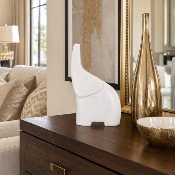 Sagebrook Home Marble Elephant Figurine