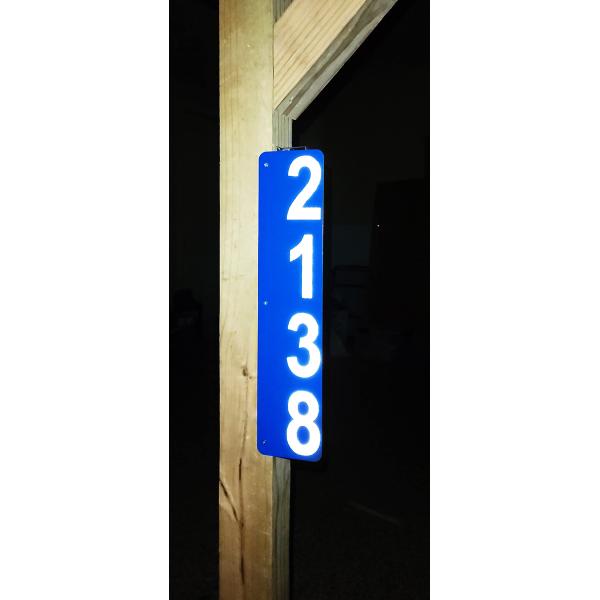Alotta Signs Reflective Custom Address Sign Highly Visible Day ＆ Night, Excellent for 911 Response ＆ Delivery, 4'x18', 3M HIP Reflective, Silver wit