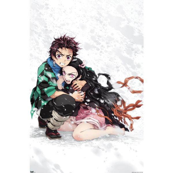 Trends International Demon Slayer - Tanjiro ＆ Nezuko Snow Wall Poster, 19L x 13W, Premium Unframed Version