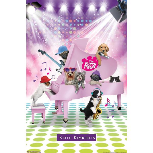 Trends International Keith Kimberlin - Puppies and Kittens Band Wall Poster, 19L x 13W, Premium Unframed Version