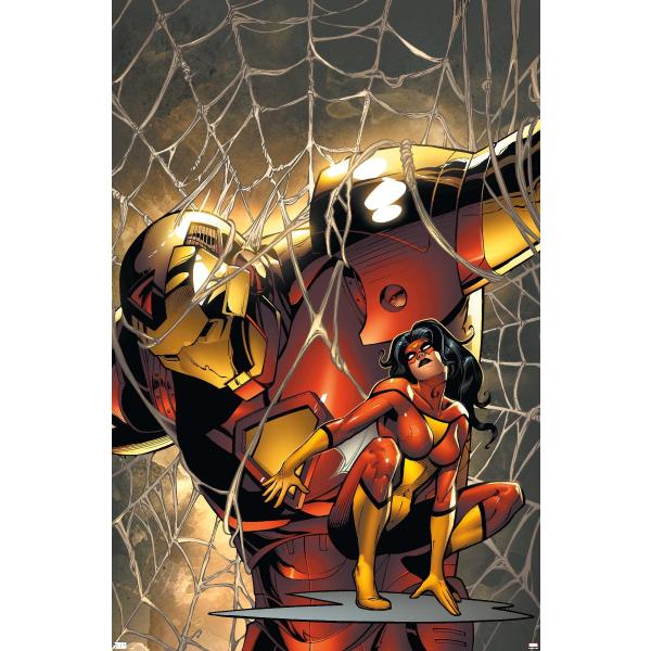 Trends International Marvel Comics Spider Woman - Marvel Adventures Iron Man #10 Wall Poster, 19L x 13W, Premium Unframed Version