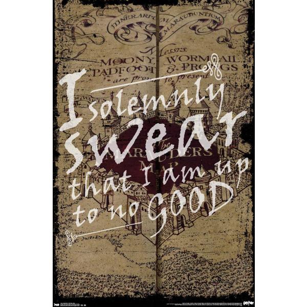 Harry Potter - The Marauder's Map - I Solemnly Swear Wall Poster, 19L" x 13W", Premium Unframed Version