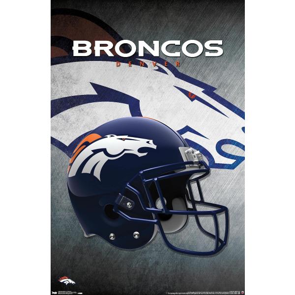 NFL デンバー・ブロンコス ヘルメット アートポスター 額縁なし 約48×33cm