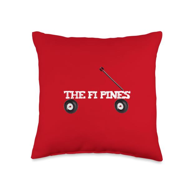 The Fire Island Pines red wagon summer vacation FI LI NY Throw Pillow