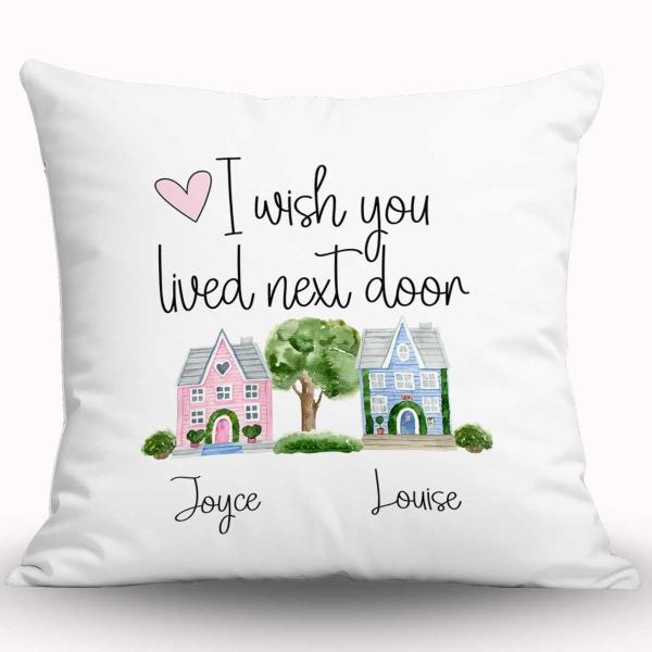 Custom Best Friend Pillow Missing You Long Distance Gift for Bestie Friend Sister Aunt Grandma Loved One Decorative Throw Pillow Gift (Pink Heart)