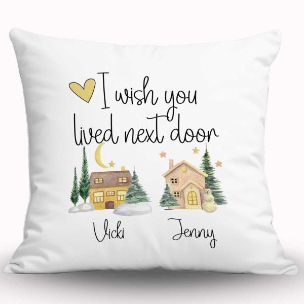 Custom Best Friend Pillow Missing You Long Distance Gift for Bestie Friend Sister Aunt Grandma Loved One Decorative Throw Pillow Gift (Gold Heart)