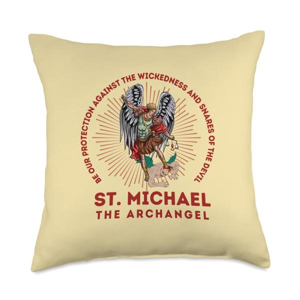 Be Our Protection Against The Wickedness St. Michael Throw Pillow