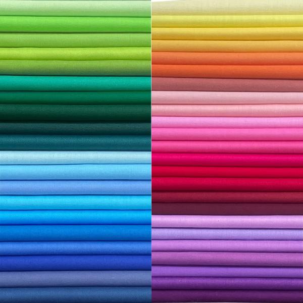 12" x 12" 50 PCS Solid Quilters Cotton Fabric Bundles for Quilting Sewing DIY ＆ Quilt Beginners, Quilting Supplies Fabric Squares