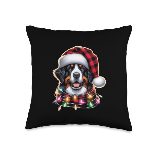 Bernese Mountain Dog Christmas Xmas Bernese Mountain Dog Throw Pillow