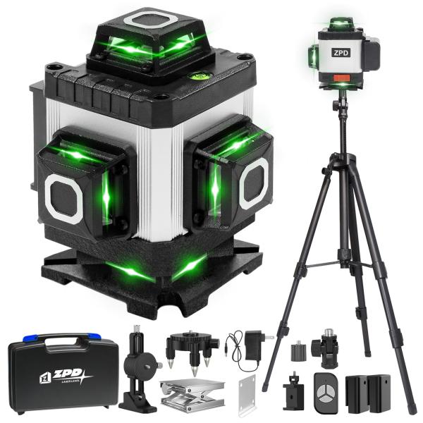 ZPD Laser Level with Tripod, 4x360 Self Leveling Laser Level for Renovation