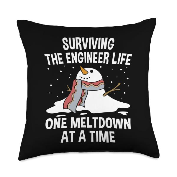 Surviving The Engineer Life One Meltdown At a Time Funny Throw Pillow