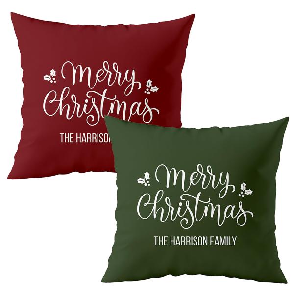 Fabric Textile Products Custom Pillow - USA Made - Christmas Throw Pillows - Personalized Pillows with Pictures or Text - Christmas Pillow - Personali