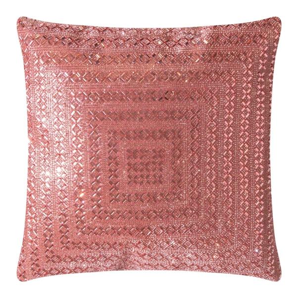 Sparkles Home Madison Avenue 枕、ソフトベルベット裏地、フェザーインサート、単品販売、20x20、ピンク