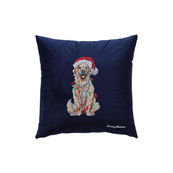 Tommy Bahama Throw Luxuriously Soft Pillow with Zipper Closure for Bed or Couch, Home Essentials, 20 x 20, Holiday Retriever Navy