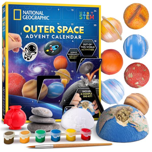 NATIONAL GEOGRAPHIC 2025 宇宙アドベントカレンダー - 24日間の宇宙をテーマにした実験、工芸、活動 - クリスマスカウントダウンカレンダー 子供用
