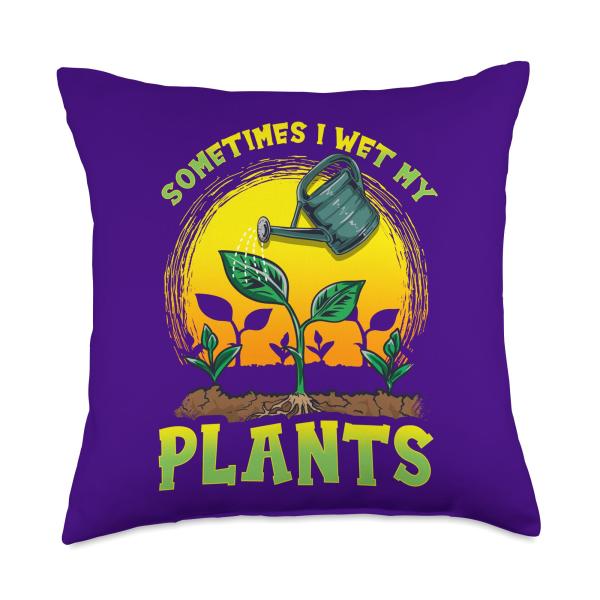 Funny Gardener Sometimes I Wet My Plants Pee My Pants Girls Throw Pillow