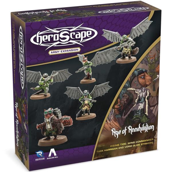 Renegade Game Studios ヒーロースケープ ライジングタイド タック・ハリガン＆グライドストライカーズ 拡張 組立済みミニチュア5体