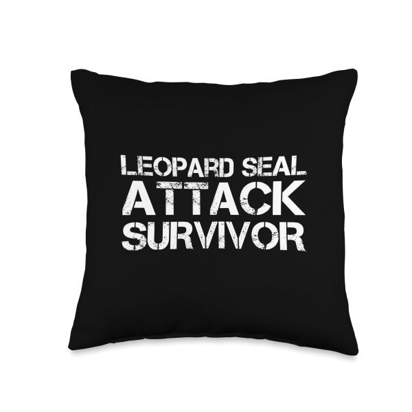 Leopard Seal Attack Survivor Throw Pillow