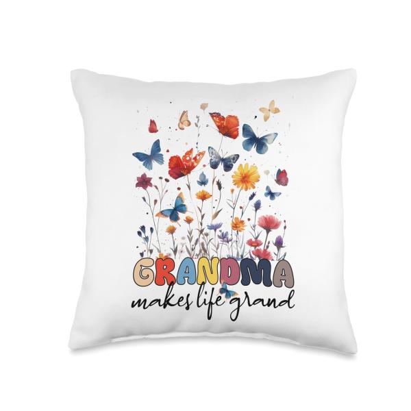 Grandma Women Mother's Day Christmas Birthday from Grandkids Throw Pillow
