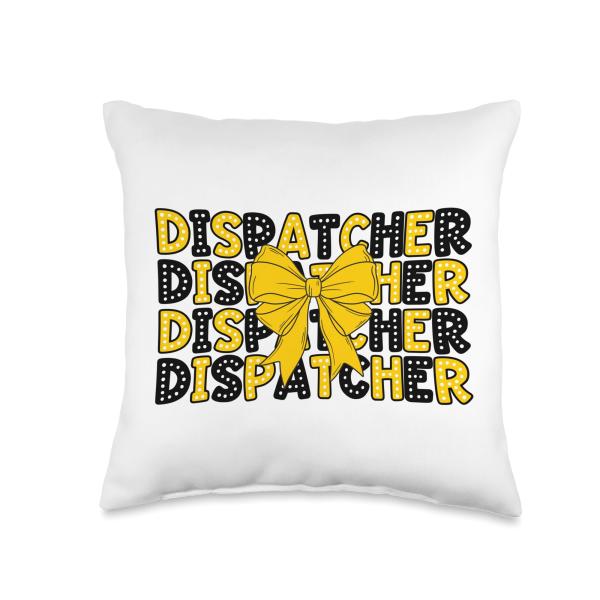 911 Dispatcher Gifts, Police Dispatch Life, Thin Gold Line Throw Pillow