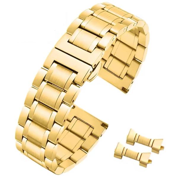 Nizonlaie Stainless Steel Watch Band Curved End 14mm 15mm 16mm 17mm 18mm 19mm 20mm 21mm 22mm 23mm 24mm Quick Release Metal Steel Watch Strap Smartwatc