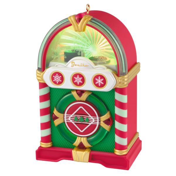 Hallmark 記念品 クリスマスオーナメント 2025、ジョリージュークボックス ミュージカル ライト付き、ノスタルジアギフト