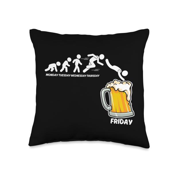 This Guy Needs A Beer Funny Mens Drinking Gift Beer Drinking Throw Pillow