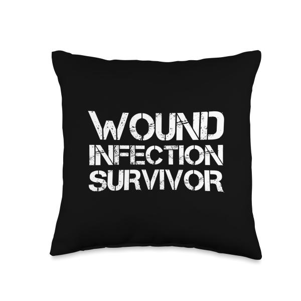 Wound Infection Survivor Throw Pillow