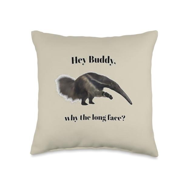 Anteater Asks Why The Long Face Throw Pillow
