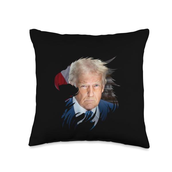 Inauguration Liberation Day Trump Eagle Portrait Jan 2025 Throw Pillow