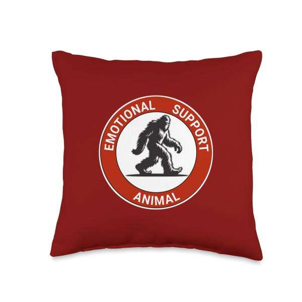 Bigfoot Is My Emotional Support Animal Do Not Pet Throw Pillow