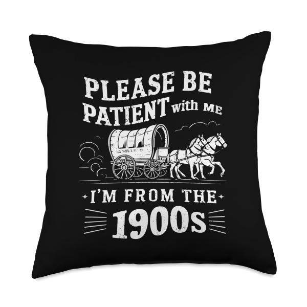 Funny Born In The 1900's Age Joke Birthday Getting Older Throw Pillow
