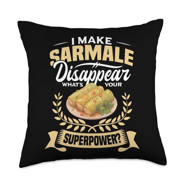 Sarmale Lover Serbian I Make Sarmale Disappear Romanian Food Throw Pillow