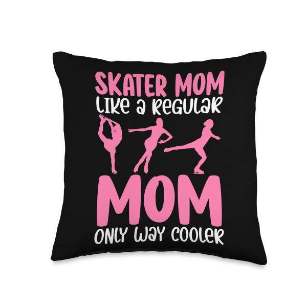 Skater Mom Figure Skating Mother's Day Throw Pillow
