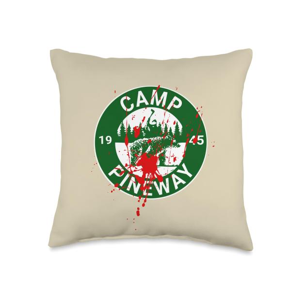 Summer Camp Pineway Adventure Wilderness Throw Pillow