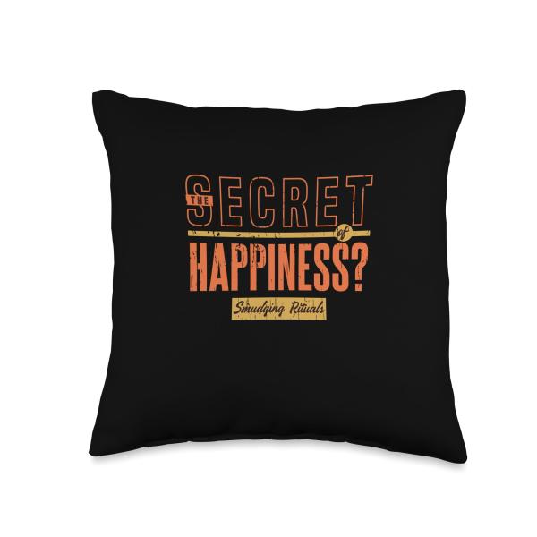 The Secret Of Happiness Smudging Rituals Throw Pillow