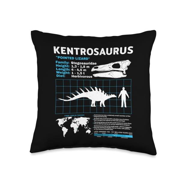 Kentrosaurus fact sheet Dinosaur Facts Throw Pillow