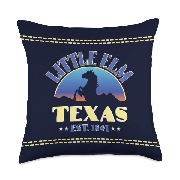 Little Elm Texas TX Wild Horse Throw Pillow